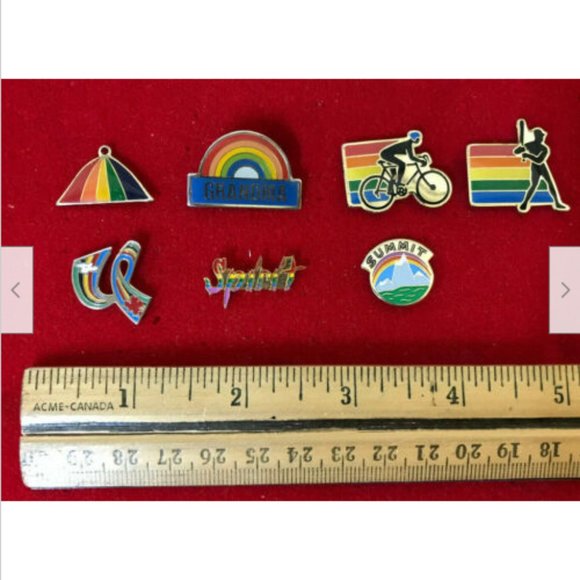 Lot of 7 Enamel Rainbow Pin Badge Pride Pins Grandma Spirit Cycling Baseball - Picture 2 of 3